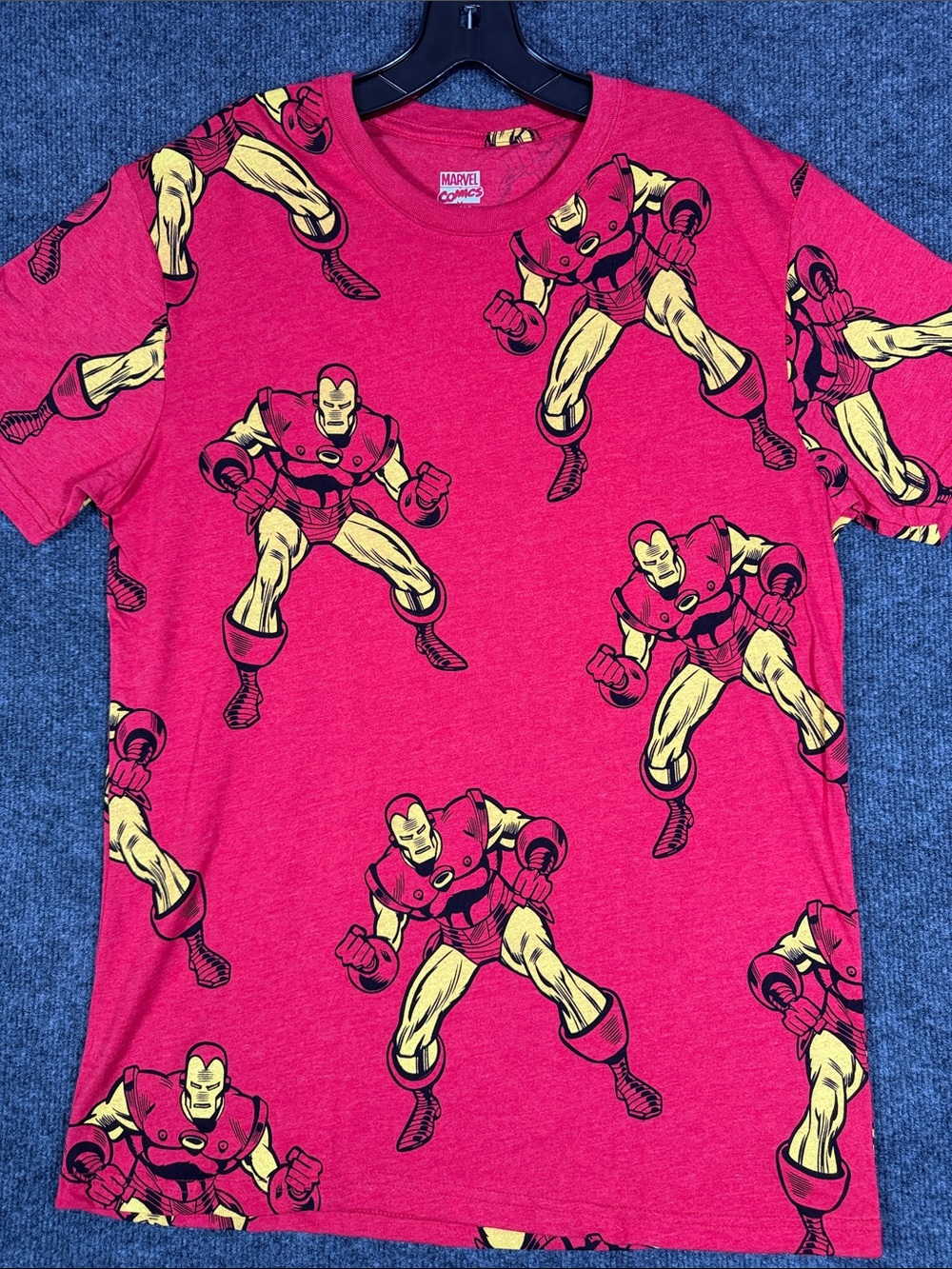 Marvel Comics Iron Man Red All Over Print Graphic T-Shirt M